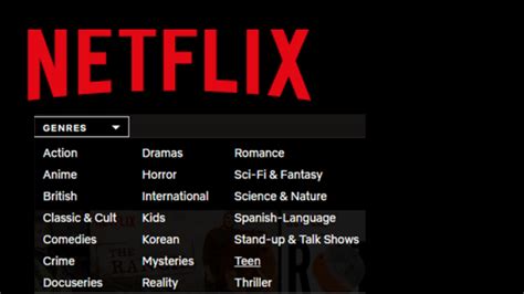 netflix categories list|netflix movie genres list.